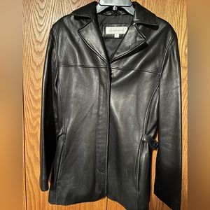Liz Claiborne leather blazer jacket. Very nice lightly worn. Size Large